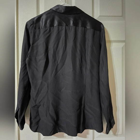 Lafayette 148 Silk Button Down Collared Blouse w/ Velvet Inserts, Size 10, EUC! - Picture 6 of 9